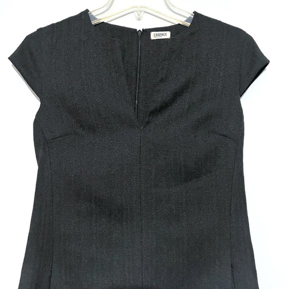 L'Agence Notch Neck Cap Sleeve Sheath Dress - Picture 7 of 14